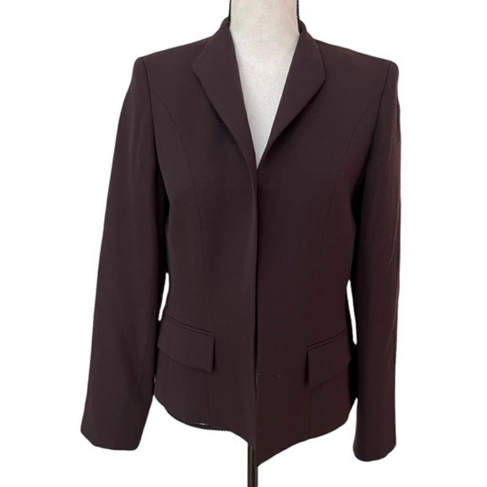 Austin Reed 100% wool brown open front blazer size 6.